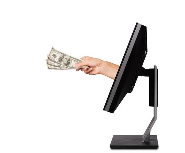 stock image Monitor with hand