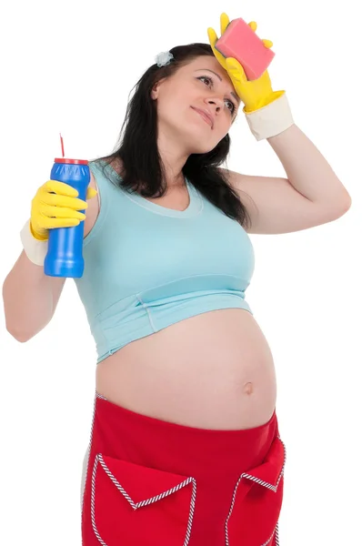 Schwangere Hausfrau — Stockfoto