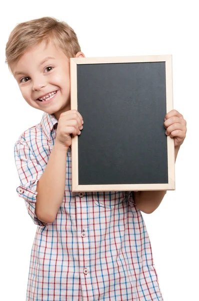 Jongen met blackboard — Stockfoto