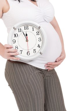 Pregnant belly clock clipart