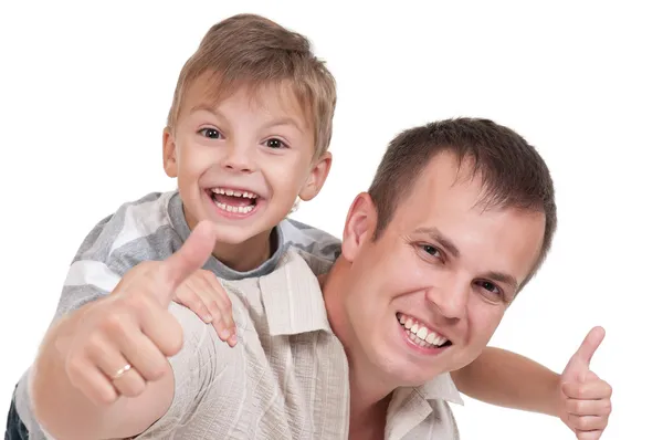 Lycklig pappa och son — Stockfoto
