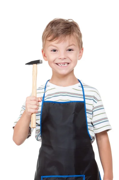Junge mit Werkzeug — Stockfoto