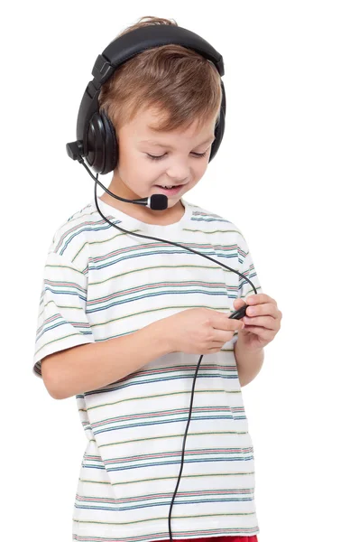Anak dengan headphone — Stok Foto