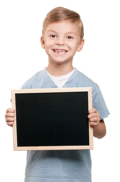 黒板を持つ少年 — ストック写真