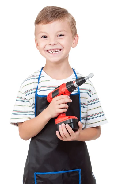 Junge mit Werkzeug — Stockfoto