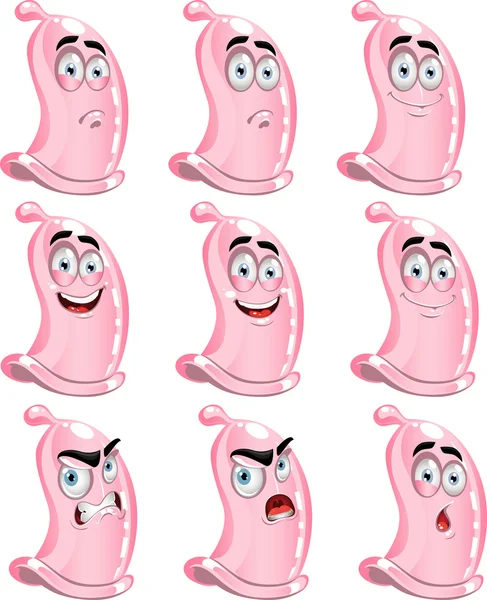 Roze schattig leuk condooms glimlacht — Stockvector