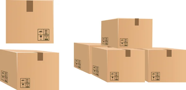 Packa lådor för sjöfarten — Stock vektor