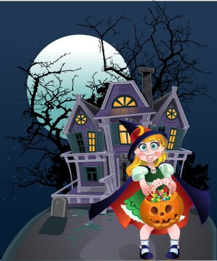Halloween trick or treaters clipart