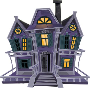 Haunted halloween witch house... clipart