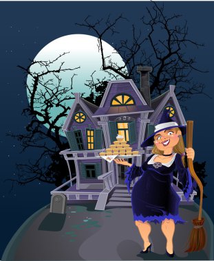 Halloween witch house... clipart