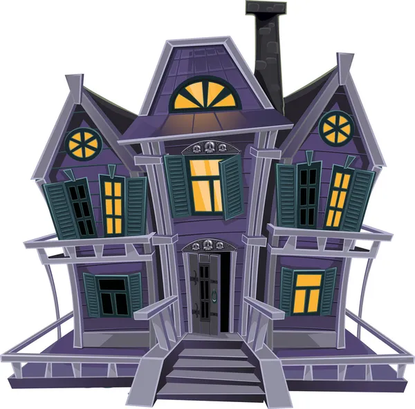 Haunted Halloween witch house ... — стоковый вектор