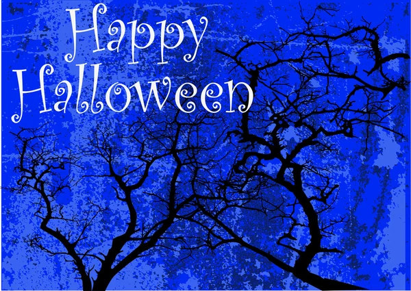 Happy Halloween niebieski plakat — Wektor stockowy