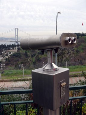 Gözcü alanında dürbün. İstanbul. Türkiye