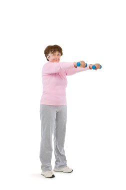 dumbells ile egzersiz kadın kıdemli