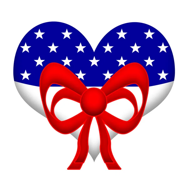 American flag styled heart — Stock Photo, Image