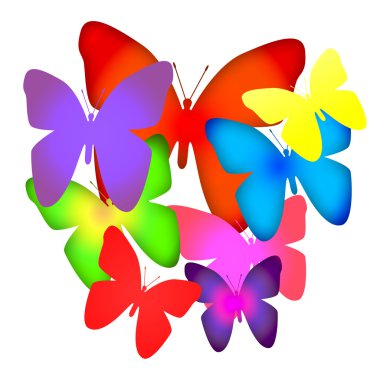 Bouquet of butterflies clipart