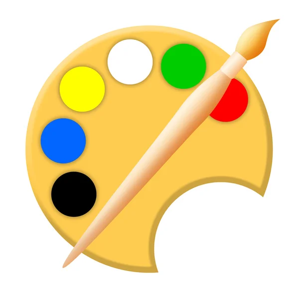 Paintbrush and palette — Stock Photo, Image