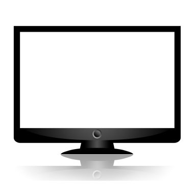 Blank screen monitor clipart