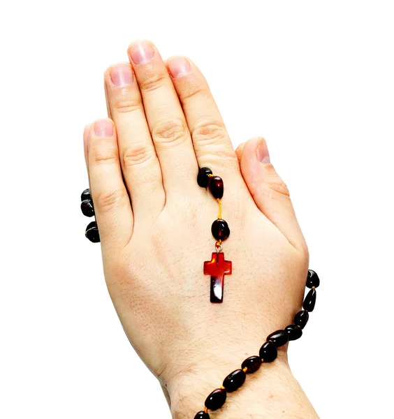 Manos en el rosario — Foto de Stock