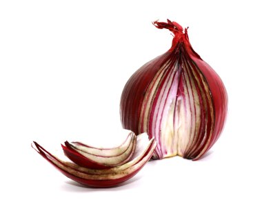 Cut red onion clipart