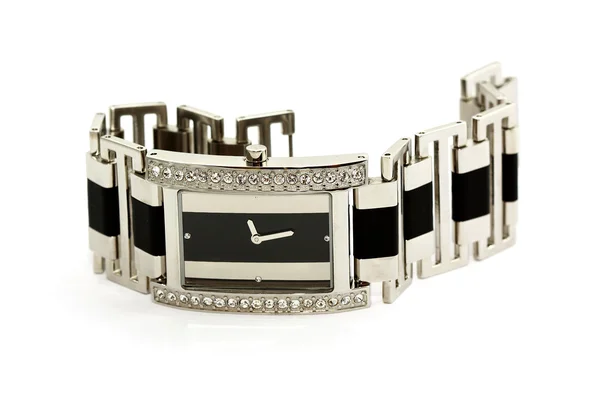 Relógio mulher de luxo isolado no fundo branco — Fotografia de Stock