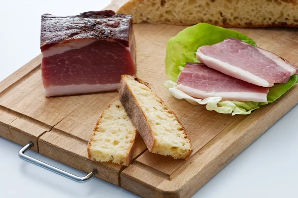 Ham and bread — Stock Photo, Image