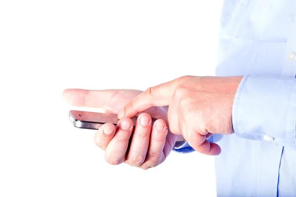 Hand hält ein Smartphone — Stockfoto