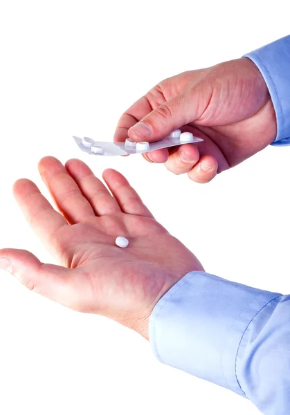 Hand geven pillen — Stockfoto
