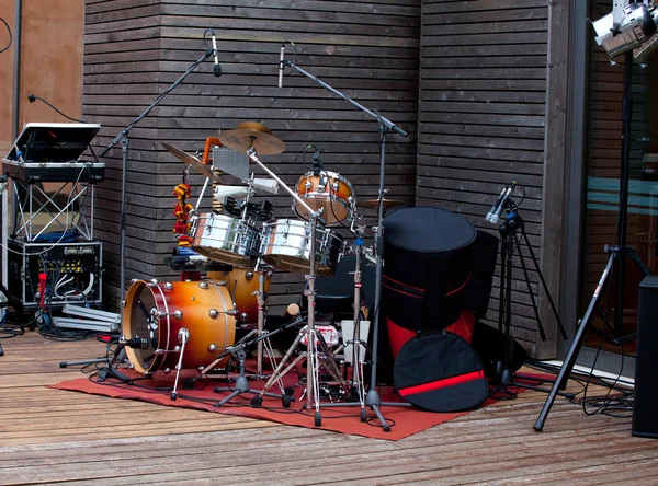 Drums on stage — Stock Photo, Image