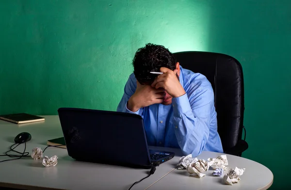 Frustrated businessman in his office — Stock Photo, Image