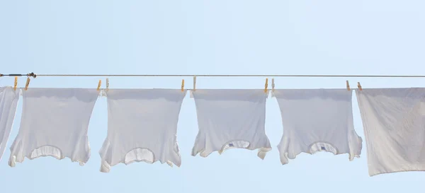 White underpants hanging to dry — Stock Photo, Image