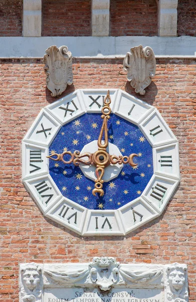 Clock arsenal, Venice — Stock Photo, Image