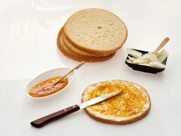 Chleba a marmeládu — Stock fotografie