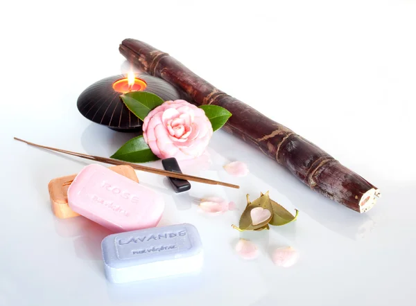 Incense, flower and soap — Stock Photo, Image