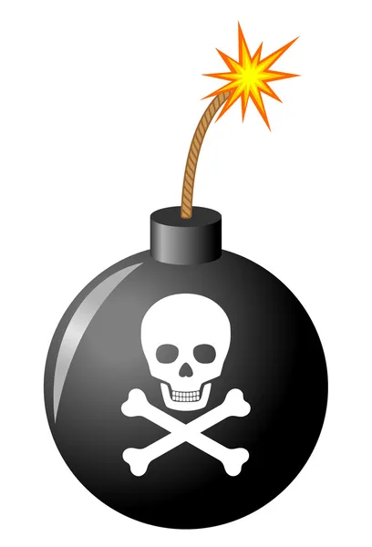Bombe avec crâne — Image vectorielle
