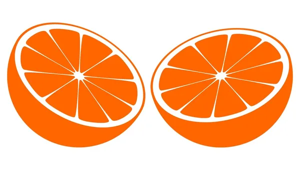 Πορτοκαλί διχοτομείται στη μέση — Διανυσματικό Αρχείο