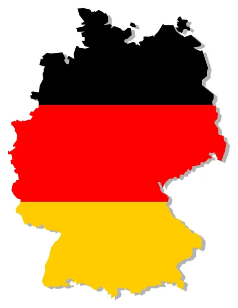 德国国旗在国家边界内 — 图库矢量图片#