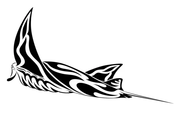 Manta Ray, tatouage tribal — Image vectorielle