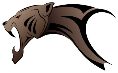 Vector leopard, tribal tattoo clipart