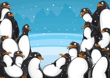 Penguins background horizontal clipart