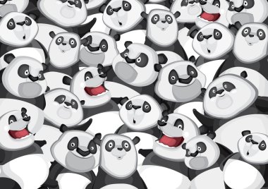 Pandas background pattern clipart