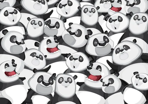 Pandas background pattern — Stock Vector