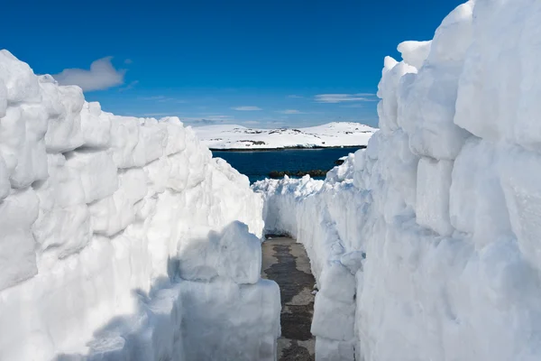 Estrada de neve — Fotografia de Stock