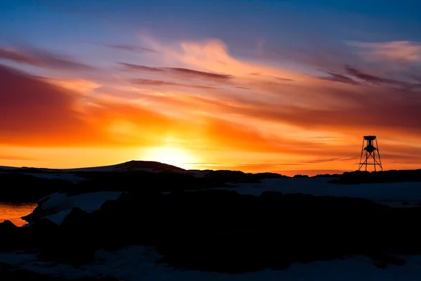 Nyári naplementében az Antarktiszon — Stock Fotó