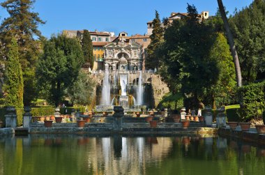 Tivoli, Italia. Garden, pool and fountain clipart