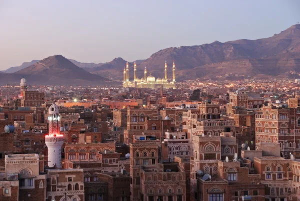 Sanaa. Vista matutina de la ciudad vieja — Foto de Stock