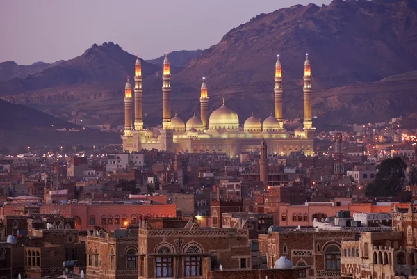 Sanaa. Vista da manhã sobre a cidade velha — Fotografia de Stock
