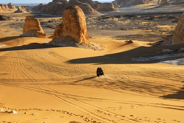 stock image Sahara, the road in the desert