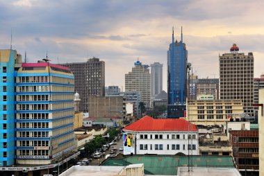 Nairobi, merkezi iş bölgesine ve manzarası