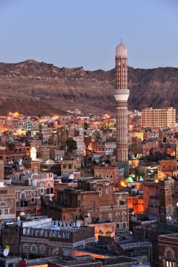 Sanaa. Morning view on the old city clipart